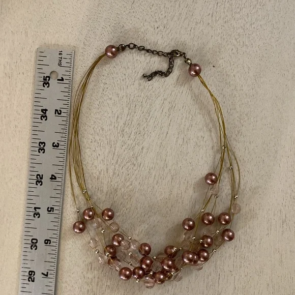 Elegant Gold and Copper Beaded Necklace - Picture 4 of 6
